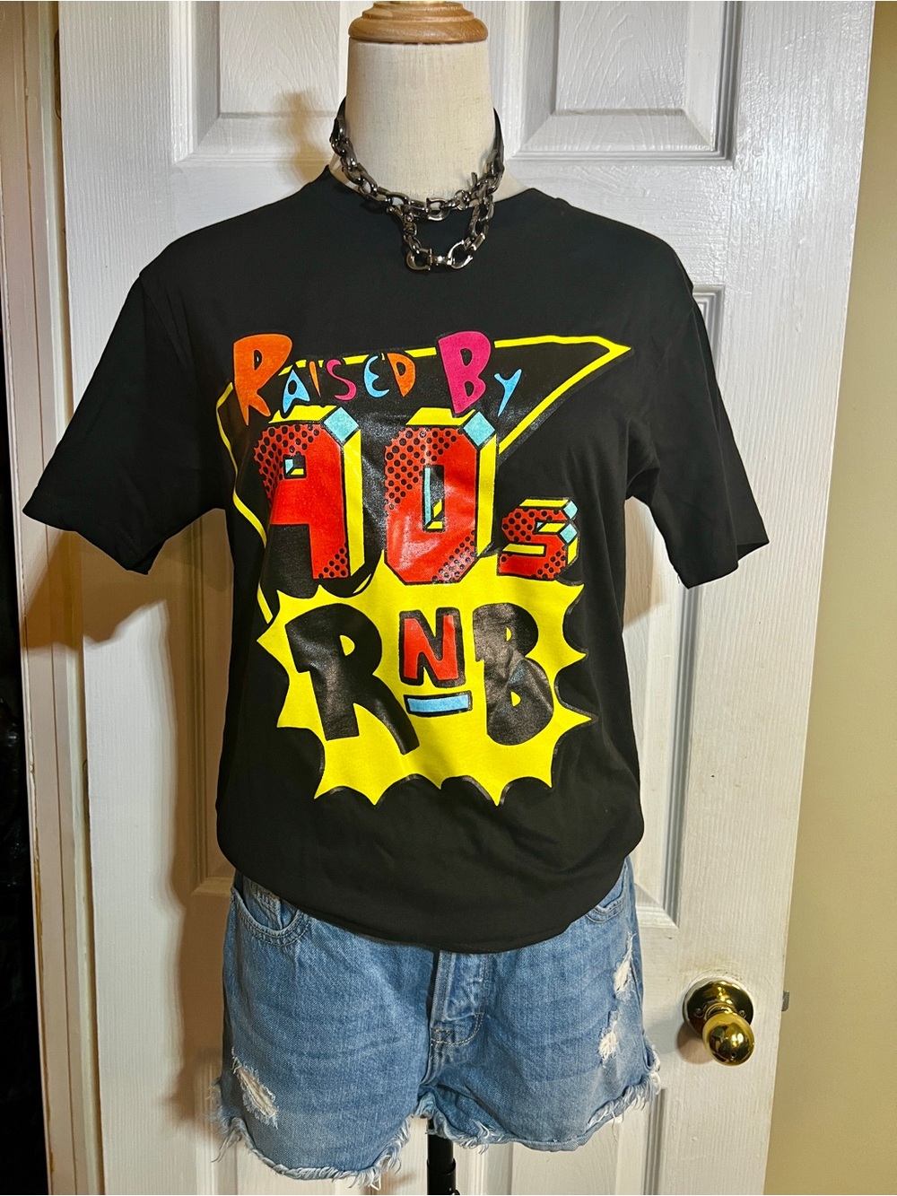 Wms Cotton Graphic 90s R&B Colorblock Dopamine Streetwear Urban T Shirt S
